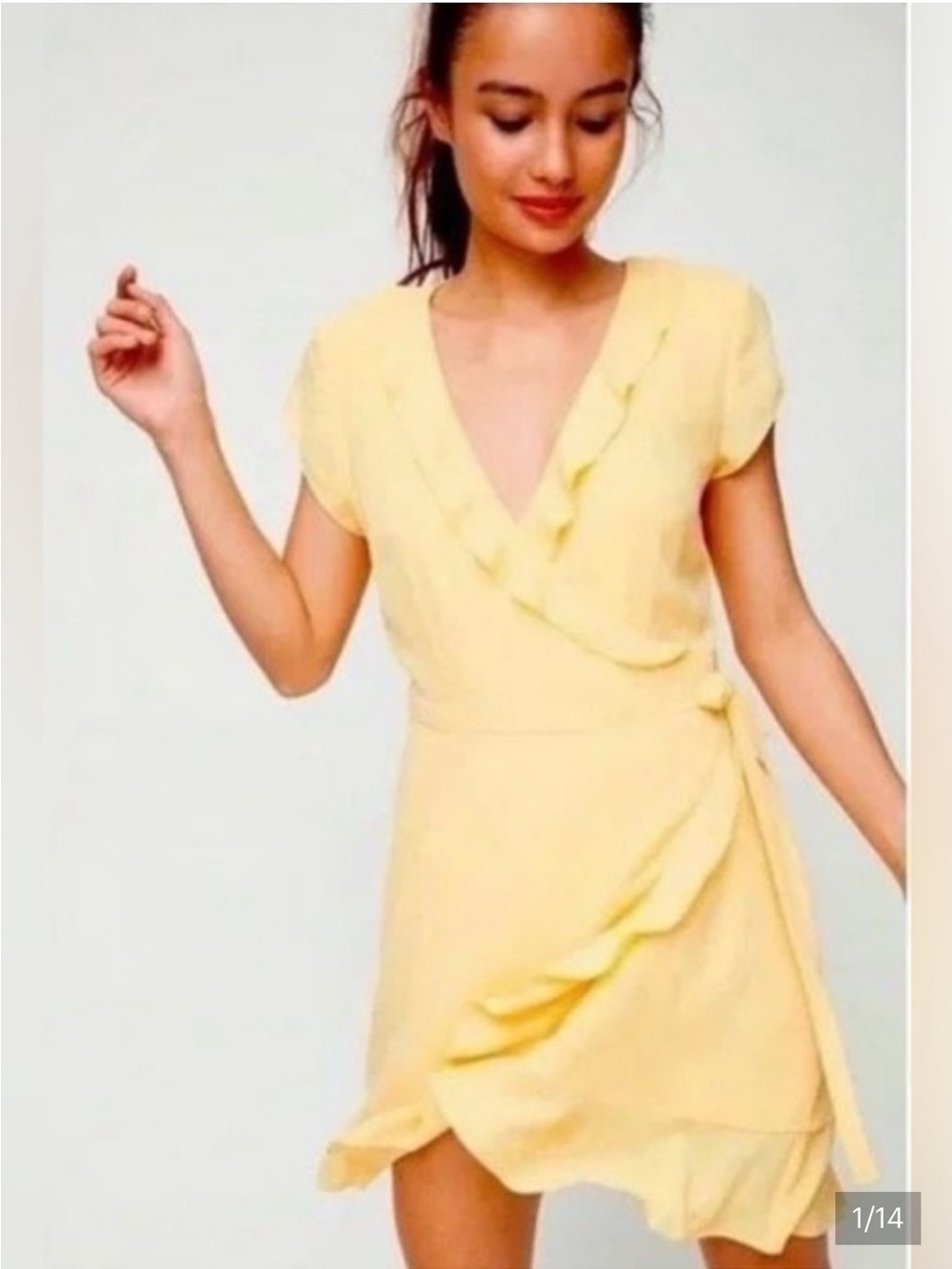 Aritzia Lemon Yellow Sunday Best Savoy Dress